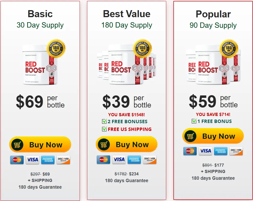 Red Boost pricing packages official checkout
